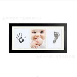 Newborn Hand Footprint Clay Photo Frame Six-Grid Commemorative Frame With Custom ID Tag Baby Memory Keepsake Gift For Infant