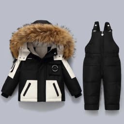 Russia Children Winter Set Warm Boy Ski Suit Thick Baby Girls Snowsuit 2pcs Set Boys Down Coat and Jumpsuit Kids Clothes 1-5 Yrs