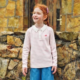 Dave Bella Girls Long Sleeve Polo T-Shirt Kids Autumn Spring Stripe Tops Children Cotton Casual Outdoor Clothes DK3263391