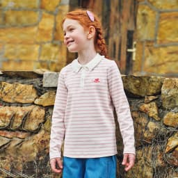 Dave Bella Girls Long Sleeve Polo T-Shirt Kids Autumn Spring Stripe Tops Children Cotton Casual Outdoor Clothes DK3263391