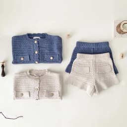 New Autumn Winter Toddlers Girls Knitted Sets Cardigan Sweater Shorts 2pcs Korean Style Baby Kids Princess Outfits