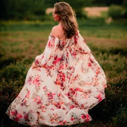 Photoshoot Dress For Women Floral chiffon Two-Piece Long Sleeved&Short Sleeved Short Top Maternity Dresses For Baby Showers
