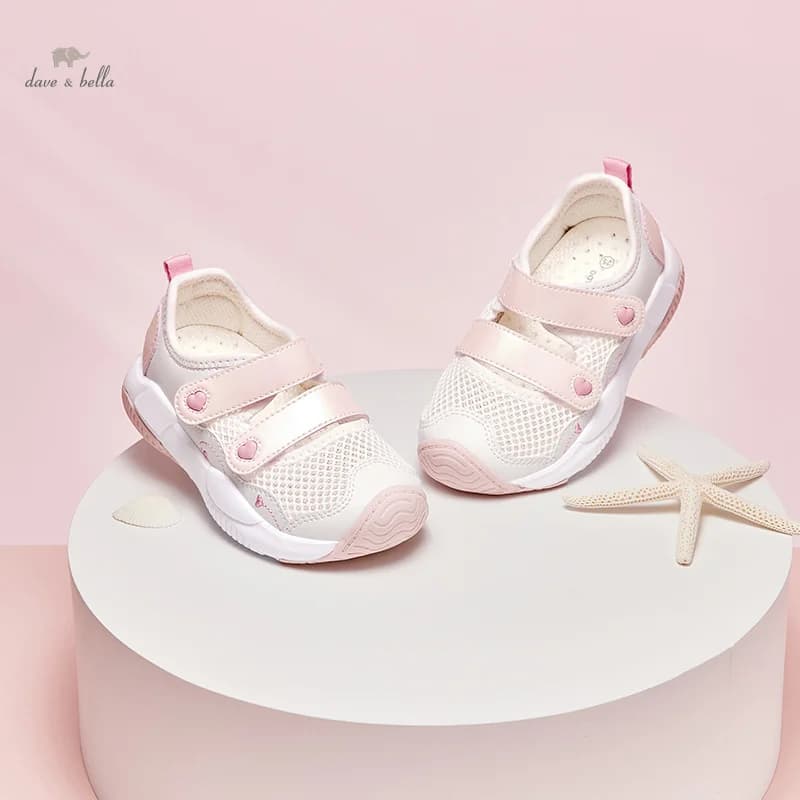 Dave Bella 2025 Summer New Children's Sandals Boys and Girls Mesh Kid Grils Shoes Pink Sports Sandals DB2240841