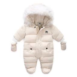 0-24 Months Newborn Baby Jumpsuit Winter Cotton Baby Romper With Gloves Hooded Thicken Boys Snowsuit Girl Clothing Set