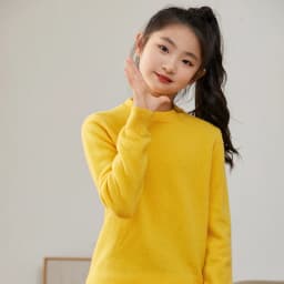 Children's 100% Merino Wool Pullover Sweater Autumn Winter Boys Girls O-neck Soild Basic Long Sleeve Cashmere Sweater Thick Warm