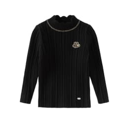Dave Bella Girls' Autumn Winter Sweater Children's Half High Collar Pollover Kids Long Sleeve Bottom Shirt DB4253860