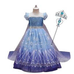 Disney Frozen Snow Queen Elsa Anna Girls Cosplay Mesh Princess Dress Kids Halloween Carnival Party Birthday Frock Ball Vestidos