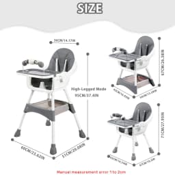 Multifunctional Kids Dining Highchair Height Adjustable Design Removable Tray Safe Sturdy Seat with Footrest & Toy Storage Space