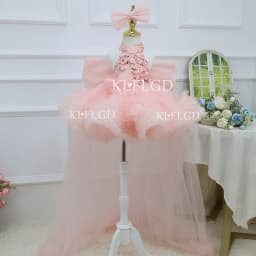 KLFLGD Artistic Photography Green Tulle Girls Party Tuxedo Pageant Dresses for Toddler Girls Kids Birthday Dresses