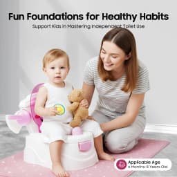 3-in-1 Children's Potty Training Toilet Simulation Smiling Face Kids Toilet with Toilet Paper Holder Removable Ergonomic Toilet