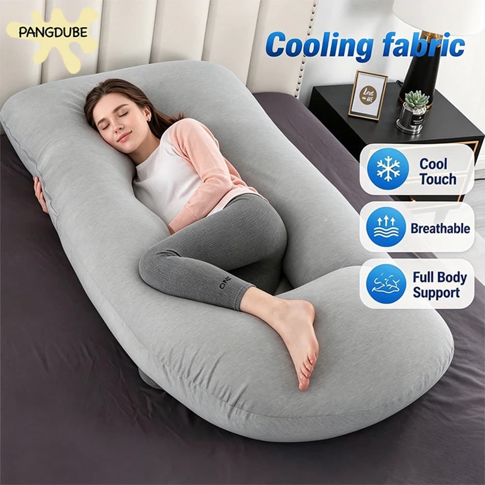 PANGDUBE G Shaped Pregnancy Pillow, Full Body Maternity Pillow for Sleeping, 3.2KG Thick Cotton, Support for Back, Belly, Hips, Removal Washable Cover, Pregnancy Must Haves for Pregnant Women