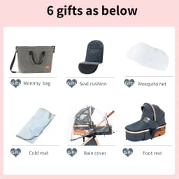 Premium High View Reversible Baby Stroller 3 in 1 Combo - Bidirectional Infant Pushchair, Stepless Reclining Sitting & Lying Bassinet, One-Hand Foldable Travel System Carriage with 6 Gifts & 5-Point Harness for 0-4 Years