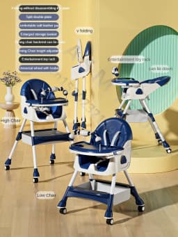 Foldable Reclining Baby Dining Table Set Multifunctional Adjustable Height Children's Seat with Dinner Chairs for Kids