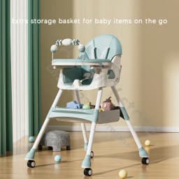 Foldable Reclining Baby Dining Table Set Multifunctional Adjustable Height Children's Seat with Dinner Chairs for Kids