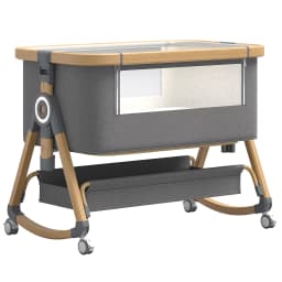 2026 Elegant Foldable Baby Crib, Multi‑Functional Height Adjustable Movable Bedside Swing Cradle, Portable Infant Sleeping Bed for Newborn Home & Travel Use