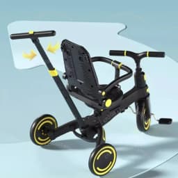 Lightweight Three-wheel Baby Stroller Adjustable Push Bar Foldable Three-wheel Baby Stroller Multi-functional Children's Bicycle