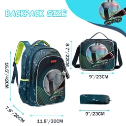 3PCS Backpacks For Boys School Backpacks For Elementary Students Ages 8-10 Kids Aesthetic Backpack Set