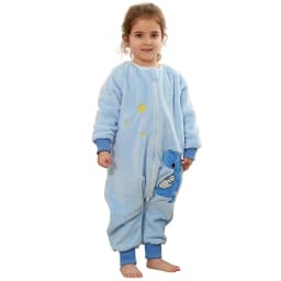 MICHLEY Blue Dinosaur Flannel Baby Kid Sleeping Bag Winter Sleepwear Cute Cartoon Bodysuit Sleepsack Pajamas With Feet Boys Girl