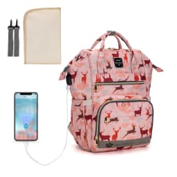 Original LEQUEEN Mommy Baby Diaper Bag Backpack For Stroller Large Capacity Waterproof Multi-pocket Animal Prints Baby Nappy Bag