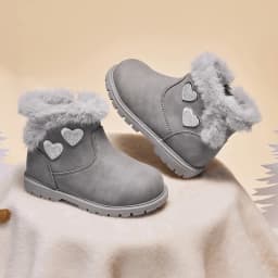 Dave Bella Winter Kids Snow Boots Children's Thicken Warmth Plush Soft Bottom Baby Girls Ankle Boots Non-slip Footwear DB4253379