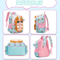 Meetbelify Kids Backpacks for Girls School Backpack with Lunch Bag Pencil Case for Elementary Student Ages 6 to 8