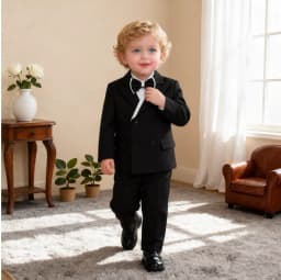 Little Kids White Jacket Vest Pants Bowtie Photography Suit Kids Birthday Wedding Dress Children Piano Host Performance Costume