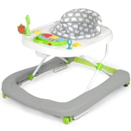 2 in 1 Foldable Baby Walker with Music and Lights, Height Adjustable, Converts to Baby Push Along Walker and Kids Feeding