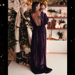  Elegant Vintage Sequin V-neck Backless Dress Maternity Photography Props Dress Bohemian Photo Shooting Pregnancy Dress