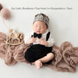 Newborn Boy Crown Outfit Baby Photography Props Set Studio Photo Shoot Props Newborn Baby Pictures Milestone Photography