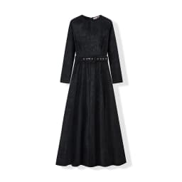 Winter Ladies Women's Long Sleeve Robe Girls Chenille Dress with Velvet Belt Round Neck Design for Comfortable Style