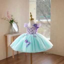 2026 Fashion Elegant Pageant Costume Children Girls Tenth Birthday Evening Gown Princess Dress Kids Host Runway Performance Tutu