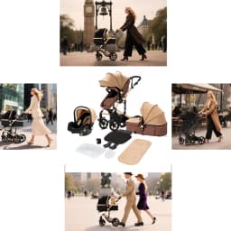 3 in 1 Stroller Multifunctional Car Seat Memory Foam Mattress Storage Bag Lightweight Folding Portable Travel Four Wheel Stroller Fashionable Pushchair Great Choice for Parents Popular Baby Carriage
