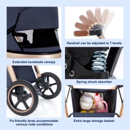 Baby Stroller 3 in 1 Portable Baby Carriage Folding Prams High Landscape Multifunction Pushchair Compact Folding Travel