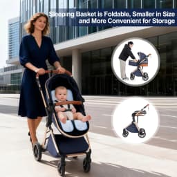 Baby Stroller 3 in 1 Portable Baby Carriage Folding Prams High Landscape Multifunction Pushchair Compact Folding Travel
