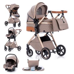 Baby Stroller 3 in 1 Portable Baby Carriage Folding Prams High Landscape Multifunction Pushchair Compact Folding Travel