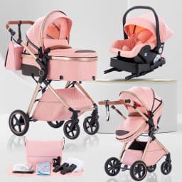 Baby Stroller 3 in 1 Portable Baby Carriage Folding Prams High Landscape Multifunction Pushchair Compact Folding Travel