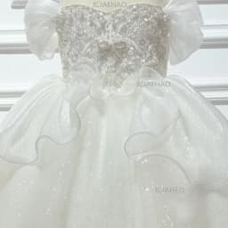 Children Girls Formal Silver White Sequin Elegant Tutu Kids Flower Girl Wedding Birthday Party Host Piano Princess Gown Clothes