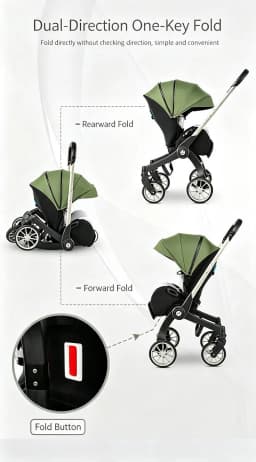Versatile Multimode Baby Travel Stroller, Multiple Adjustable Reclining Positions, Convenient One-Click Compact Folding, Sturdy Shock-Absorbing Wheels, Comfortable Soft Seat Pad For Daily Outdoor Walking