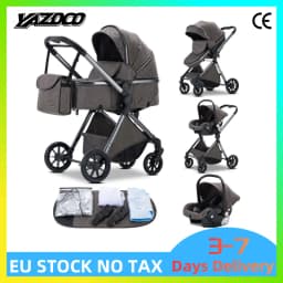3‑in‑1 Luxurious Elevated‑View Folding Baby Stroller, Aluminum Frame, Multi‑Position Recline for Newborn