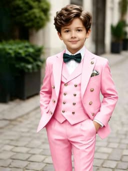 3 Pieces Boys Homecoming Suit Set 3 Pieces Banquet Party Wear Classic Peak Lapel Kids Slim Fit Tuxedo Wedding Ring Bearer Outfit
