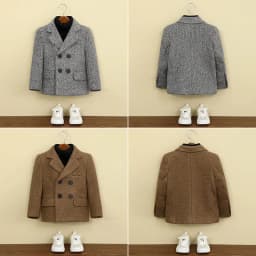 Kids Grey Curly Fleece Wool Blazer Double-Breasted Short Coat Winter Outerwear Warm Formal Jacket for Teen Boys 3-14 Years