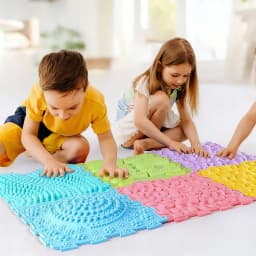 8-Piece Sensory Foot Massage Mat Puzzle – Orthopedic Textured Tiles for Flat Feet, Kids Adults, Reflexology & Sensory Integration