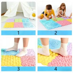 8-Piece Sensory Foot Massage Mat Puzzle – Orthopedic Textured Tiles for Flat Feet, Kids Adults, Reflexology & Sensory Integration