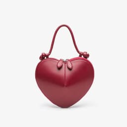 Heart Shaped Mini Top Handle Bag For Women Knotted Handle Zipper Closure Sweet Party Evening Crossbody Shoulder Purse