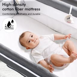 Electric Rocking Baby Crib with Remote Control Bluetooth Music 5 Swing Speeds Timer Adjustable Height Breathable Mesh Mattress Mosquito Net Storage Basket Lockable Wheels Automatic Cradle for Newborn Infant Nursery