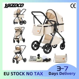 Elevated View 3‑in‑1 Baby Stroller Trolley for Newborns, Equipped with Infant Car Seat, Durable Lightweight Aerospace‑Grade Aluminum Frame, Breathable Summer Mesh Seat, One‑Step Effortless Fold, Compact & Travel‑Friendly Buggy