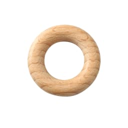 Let's Make 100pc 25/30mm Beech Wooden Ring Food Grade Wood Teether Children's Jewelry DIY Crafts Accessories Nursing Pendant