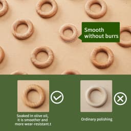 Let's Make 100pc 25/30mm Beech Wooden Ring Food Grade Wood Teether Children's Jewelry DIY Crafts Accessories Nursing Pendant
