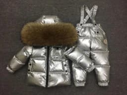 Russian Winter Down Suit For Girls Warm Children Winter Suits Boys Duck Down Jacket+overalls 2 Pcs Clothing Set Kids Snow Wear