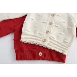 MiniAinis Autumn Winter New Baby Knitted Jacket With Hat Included Girls Knit Bubble Ball Sweater Girls Beige Red Coat Cap 2 PCS